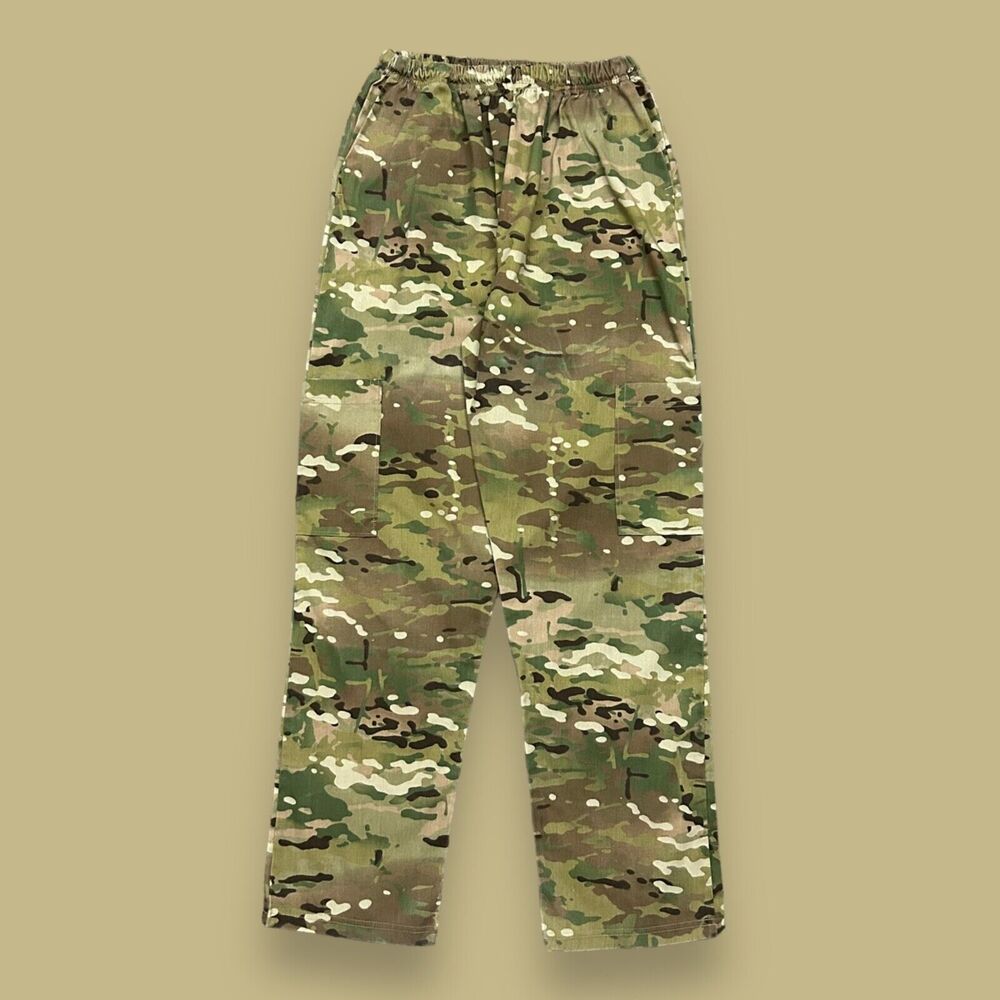 Vintage Military Pants US Army Camo Print Elastic Waist 28-30 Waist (30x32)